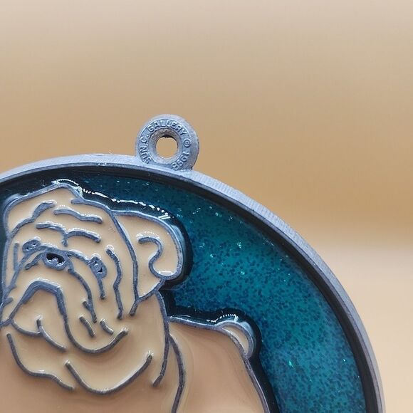 Window Suncatcher Bulldog Dog Sun C. Gallery 1998 Vtg 3.5" Makeit Bakeit Style - Picture 5 of 8